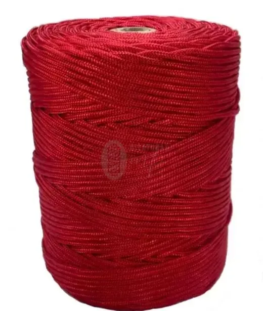 Bobina de cordón trenzado de nylon Nº24 de 3 mm en rojo